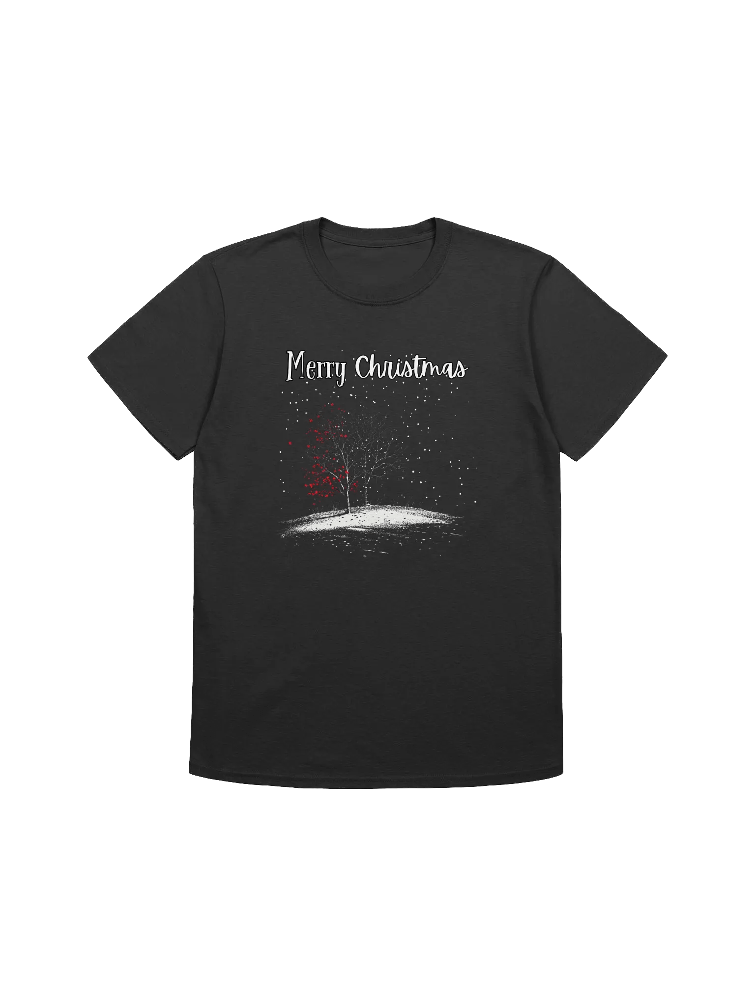 Merry Christmas Winter Holiday Scene Christmas Unisex T-Shirt product image (1)