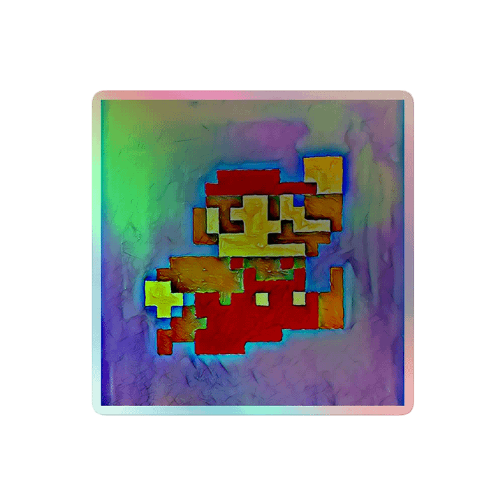 Red Plumber 8-bit Holographic Sticker product image (2)