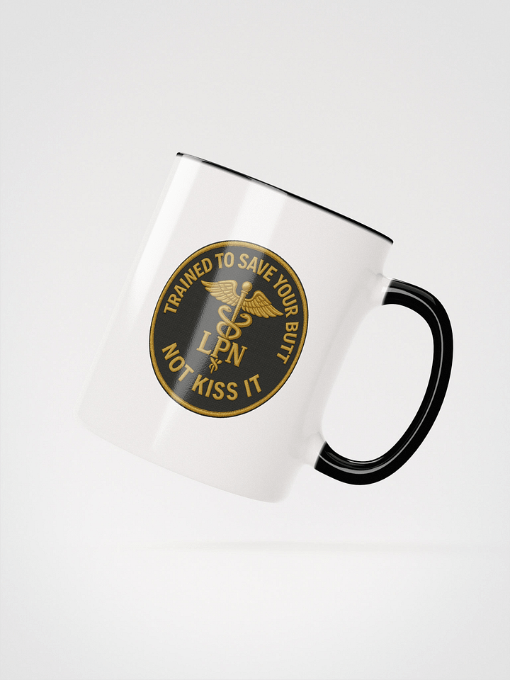 11 oz LPN Sass Mug – “Save Your Butt” Edition (White with Black Handle) product image (2)