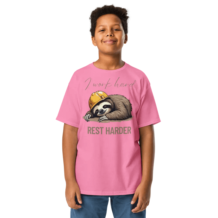 Sloth Work Hard Rest Harder Youth Tee product image (5)