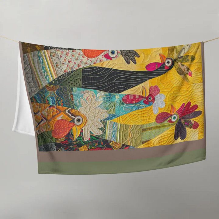 Country Chicken Plush Throw Blanket product image (2)
