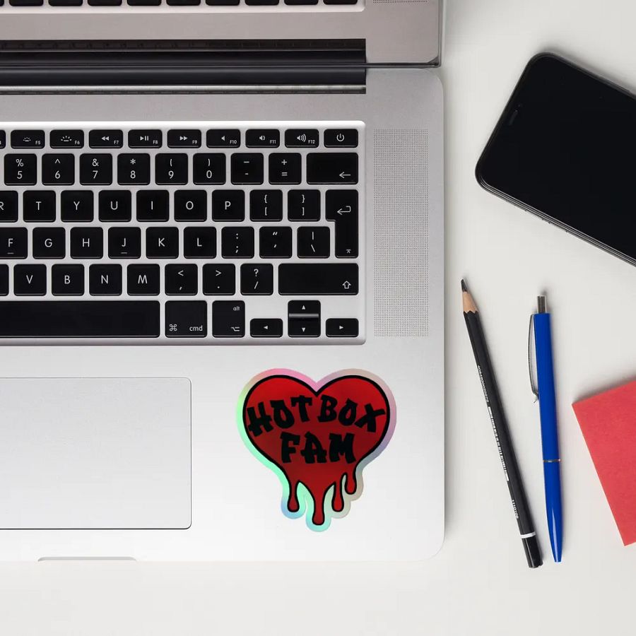 HOT BOX FAM SOLID RED LOGO STICKER product image (12)