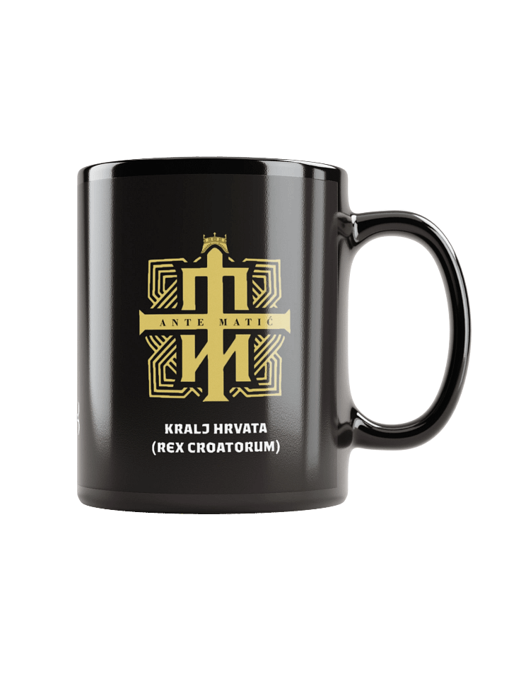 Royal Croatian Emblem Black Glossy Mug Ante Matić Rex croatorum product image (1)
