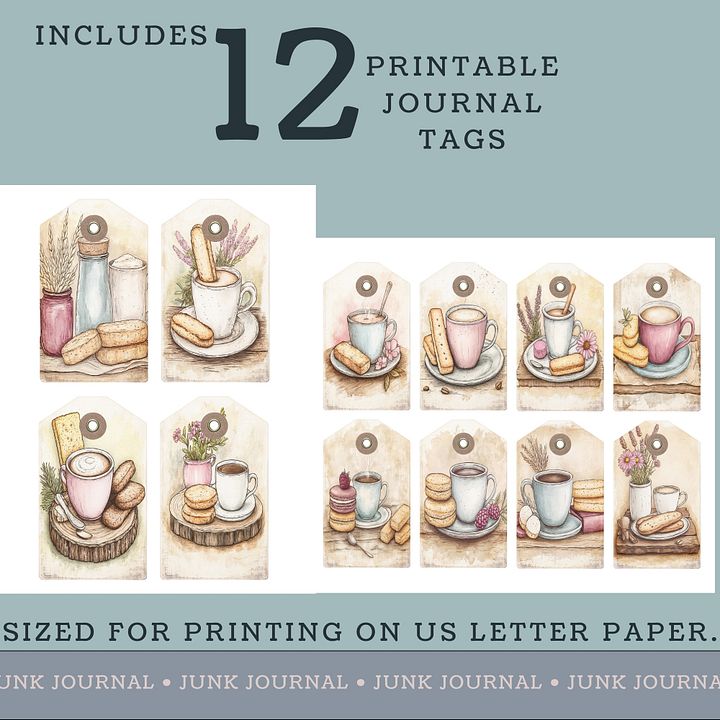 Coffee & Biscuits - Printable Tags V5 product image (2)