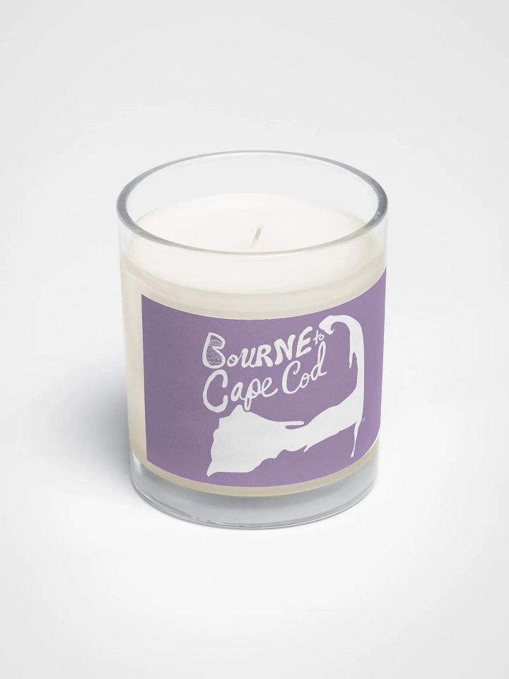 BOURNE to Cape Cod™ | Beach Vibes Candle | Unscented Soy Wax in Glass Jar | White Logo on East Side Lavender product image (2)