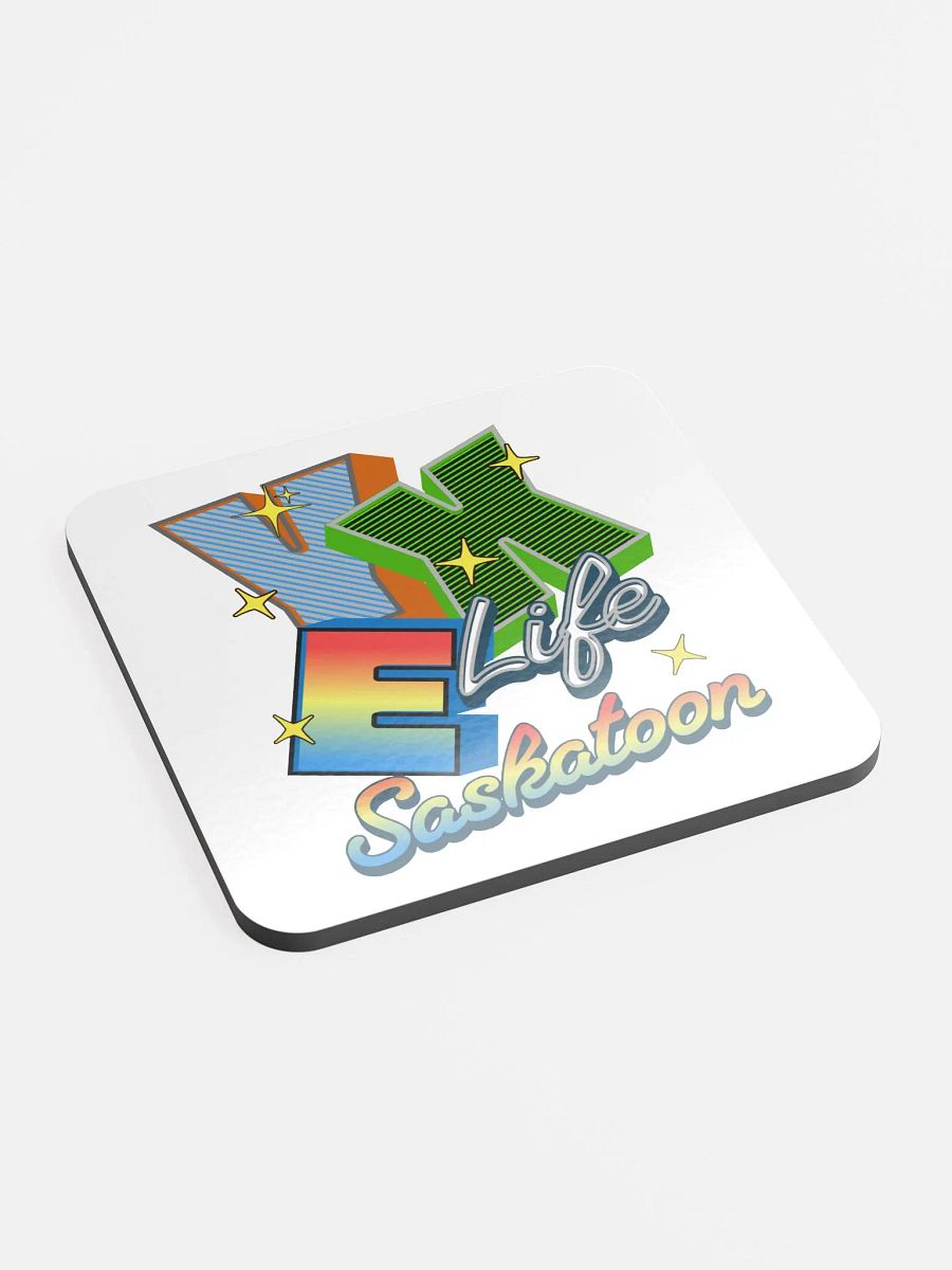 YXE Life Saskatoon Vibrant Letters Cork Coaster product image (3)