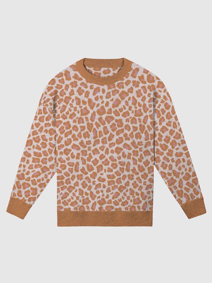 Orange Leopard Relaxed Knit Sweater product image (1)