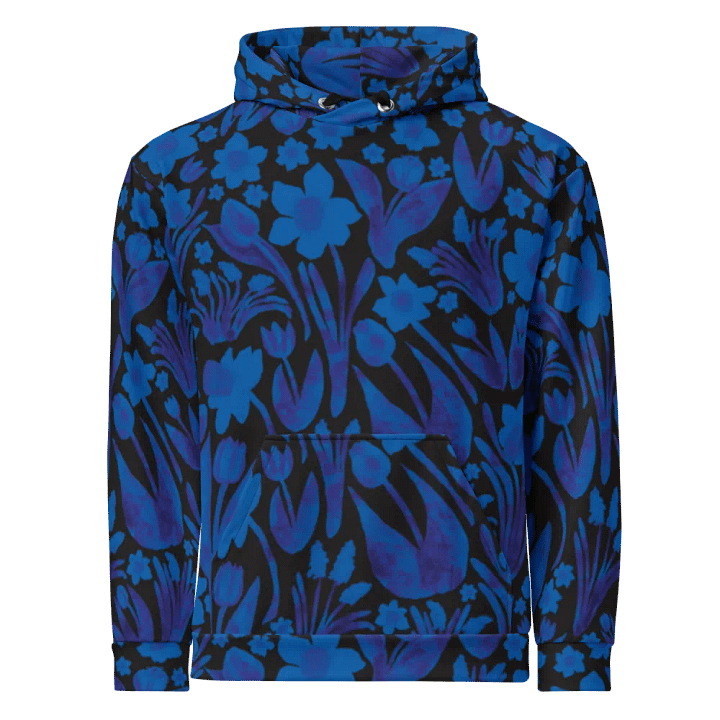 Women's | Adult's | Spring Garden | Unisex Hooded Sweatshirt | Royal Blue on Black product image (1)