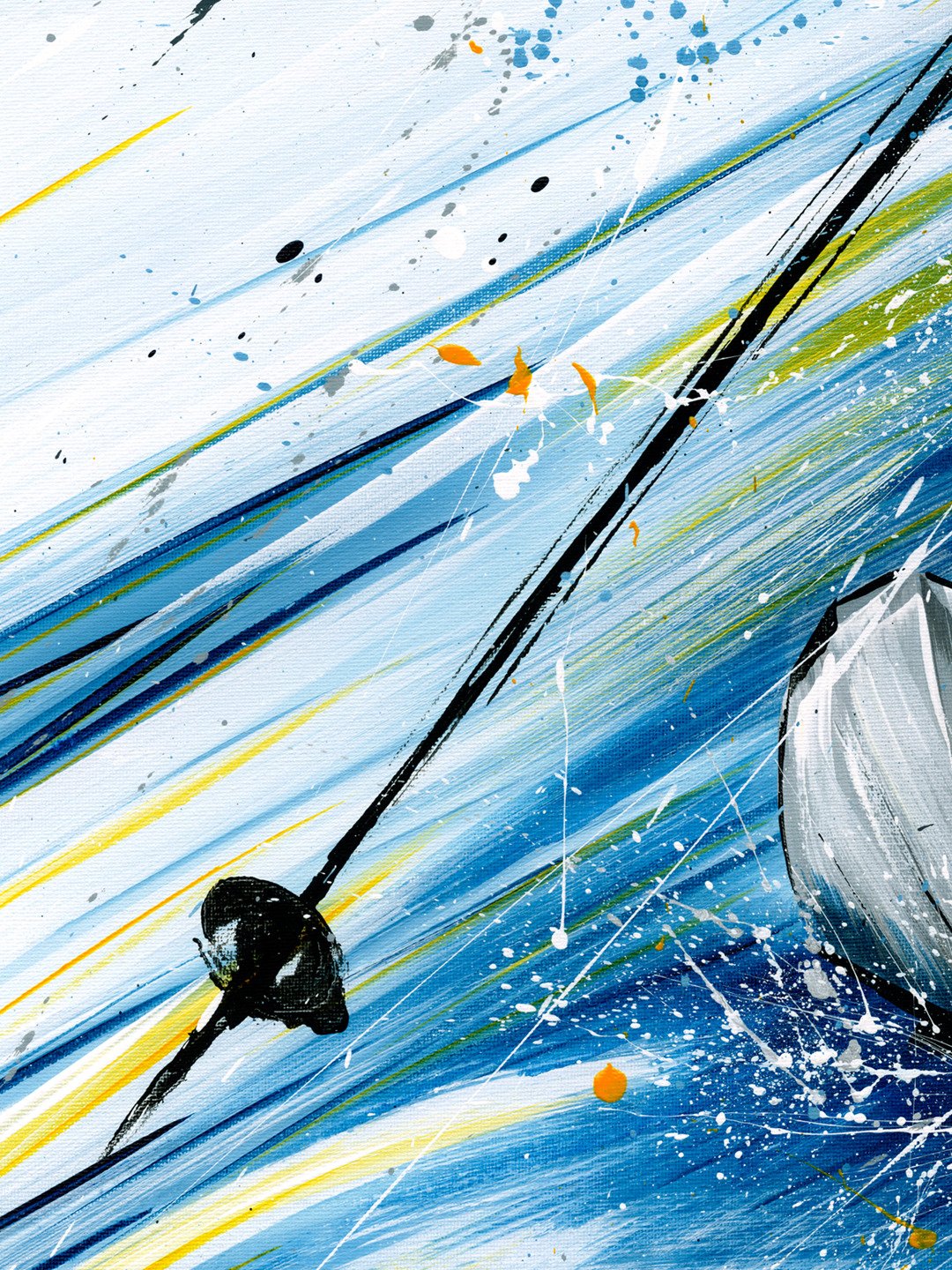 Raw Skiing 2 (Blue) - Original Painting product image (7)