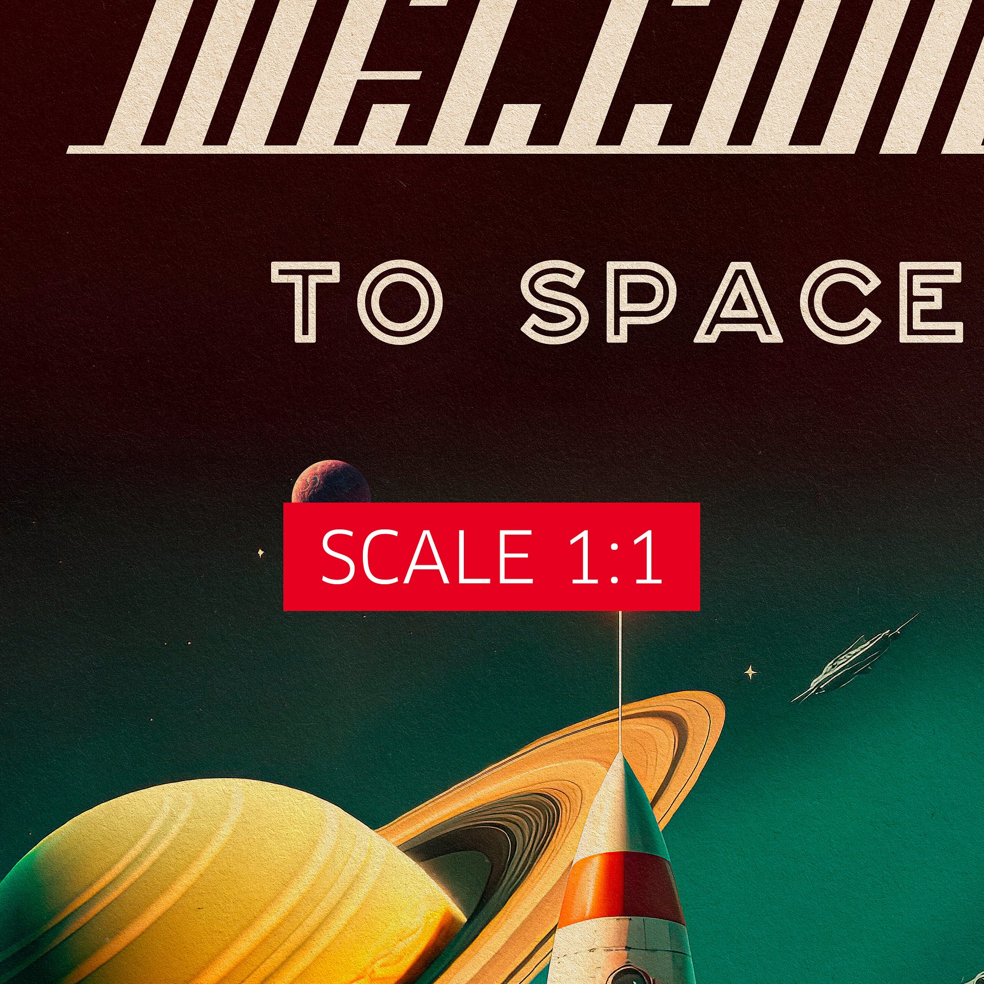 Welcome to space — Vintage space poster, retro space art, propaganda poster, retrofuturism art, retro sci-fi print product image (4)