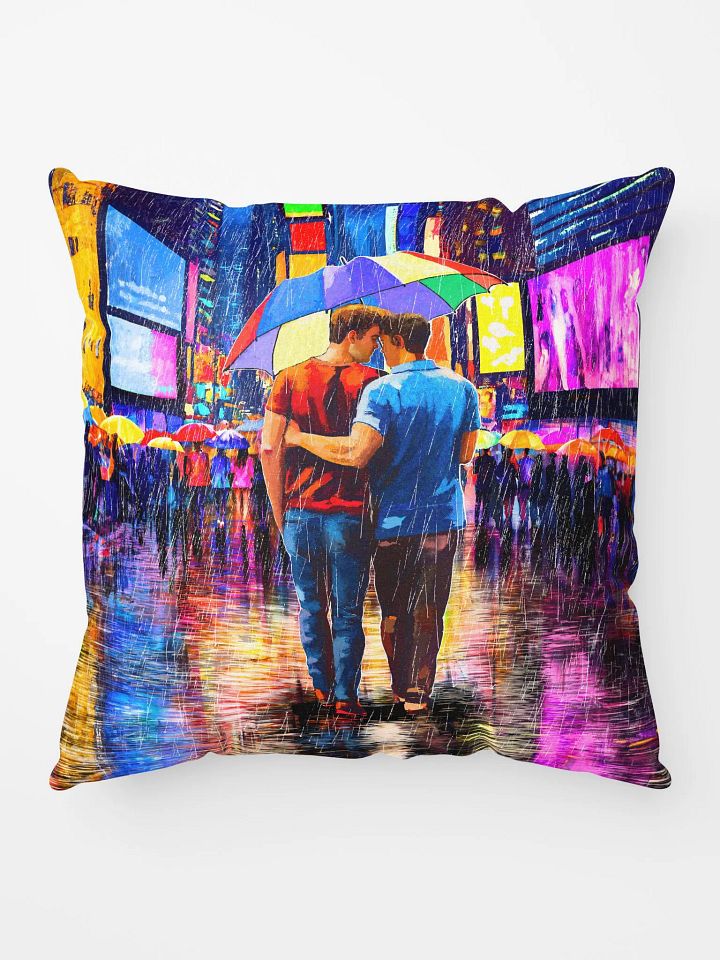 Rain In Times Square - Gay Couple Art Throw PIllow product image (1)