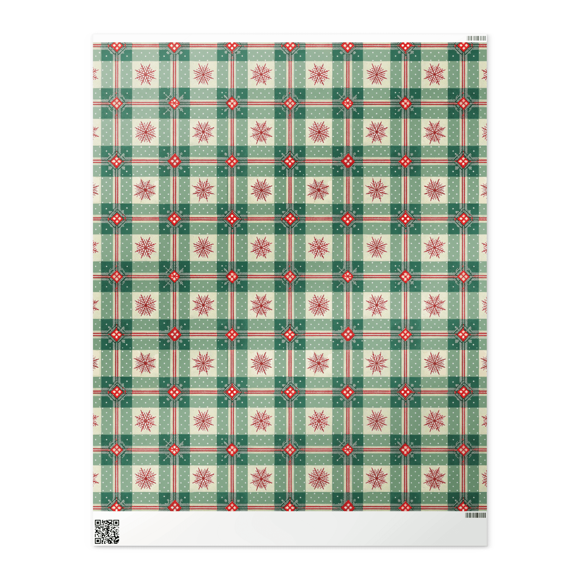 Snowflake Plaid Holiday Cheer Wrapping Paper product image (2)
