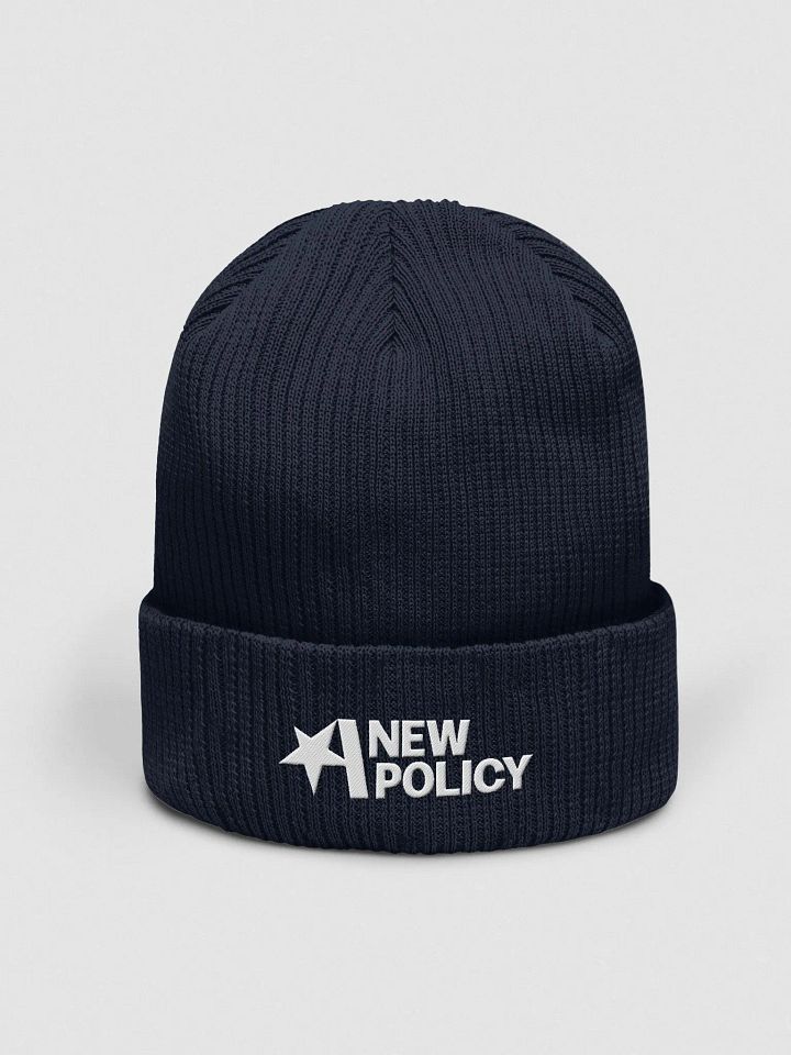 A New Policy Ribbed Beanie - Navy product image (1)