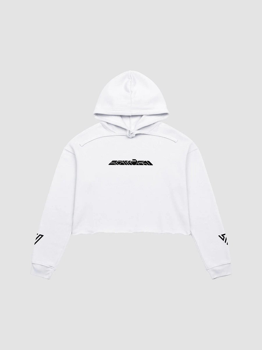 White Cyber Arkiden Crop Hoodie product image (1)
