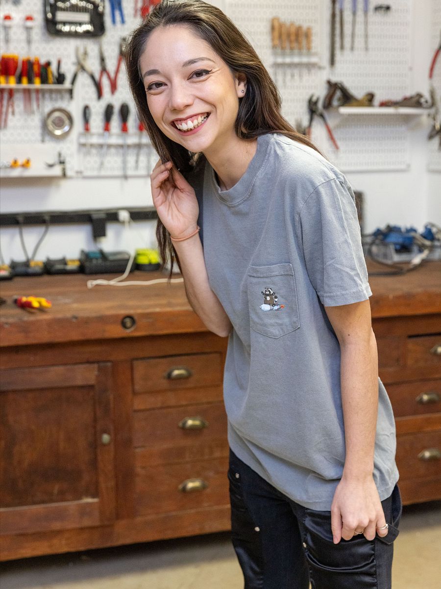 Raccoon on a Rocket on a Pocket Tee product image (6)