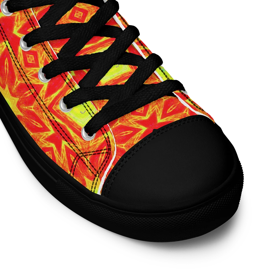 Abstract Repeating Orange Flower Ladies Canvas Shoe High Tops product image (9)