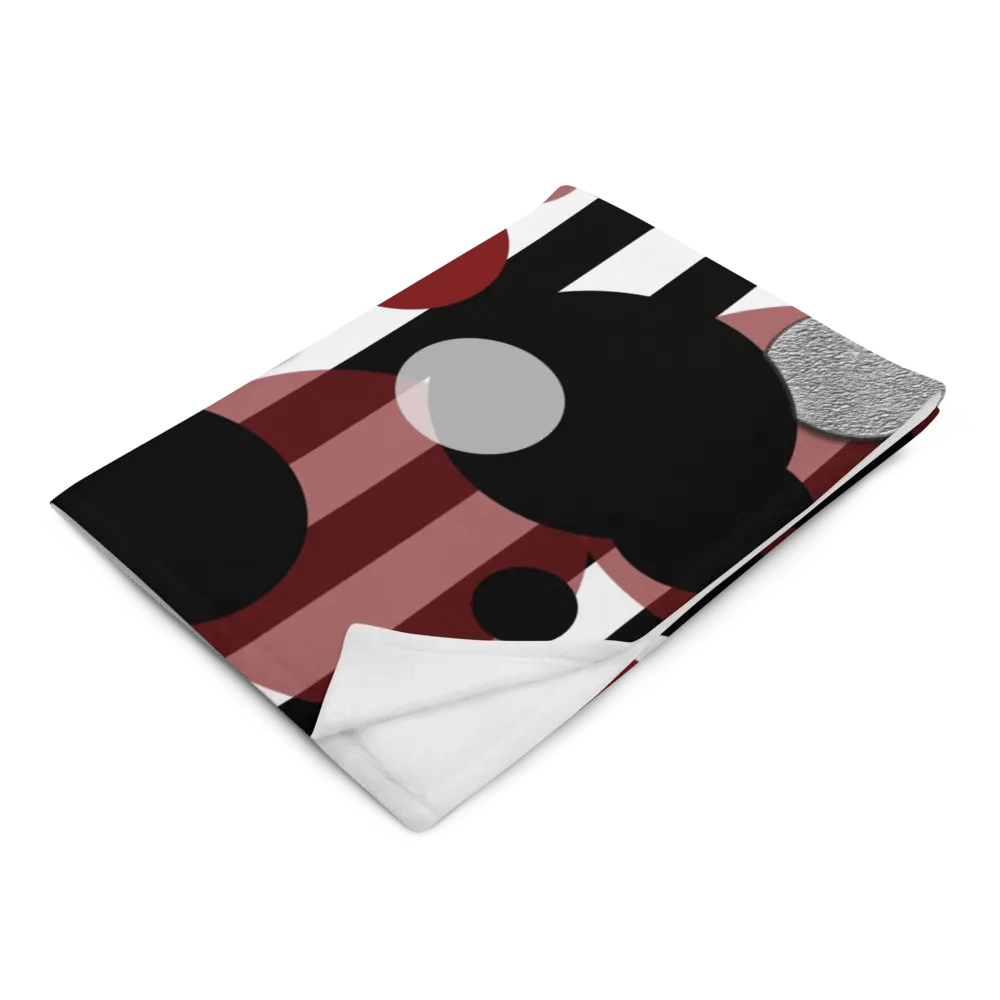 Black White Stripes Red Dots Throw Blanket product image (14)