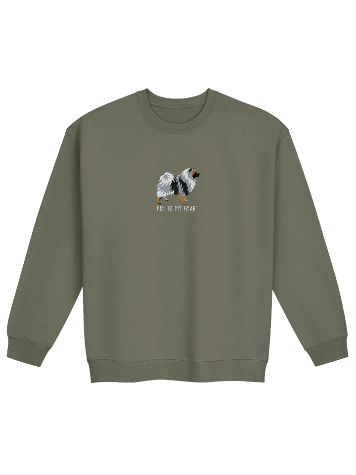 Kee to My Heart Sweatshirt (Embroidered) of a Keeshond(Brownish Gray) product image (17)
