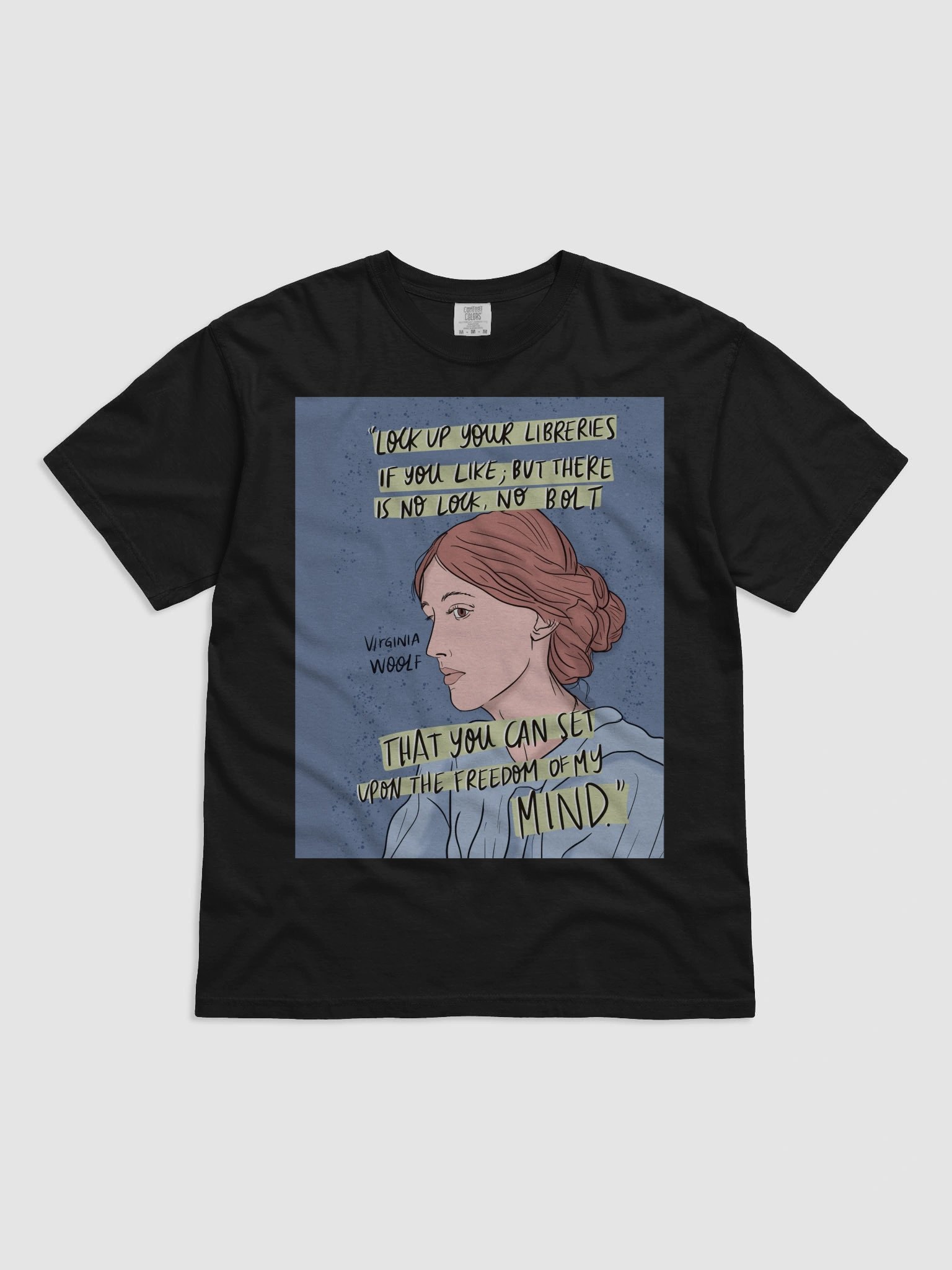 Virginia Woolf Freedom Quote Illustrated T-Shirt product image (8)