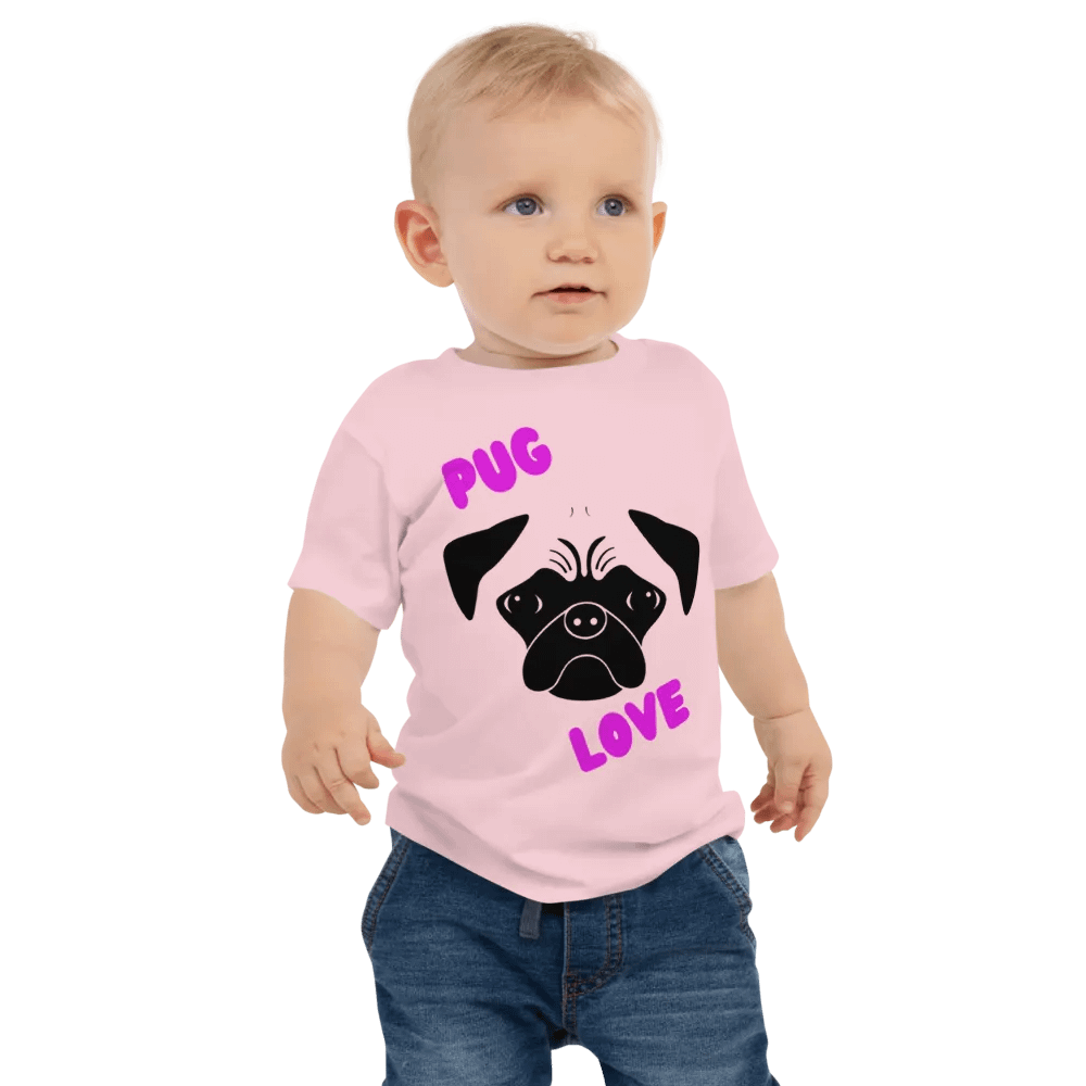 Pug love Baby jersey Pink product image (1)