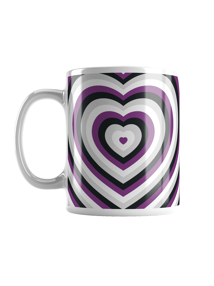 Asexual Pride Hearts Mug (Right-handed) product image (1)