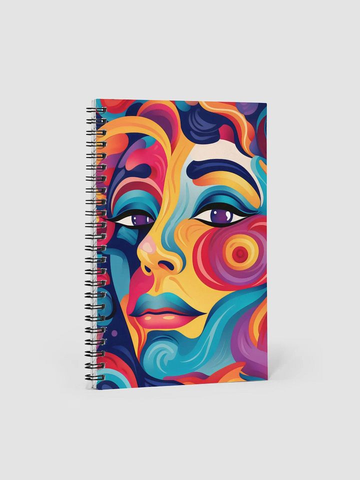 Vibrant Spiral Notebook - Abstract Female Face Art product image (1)