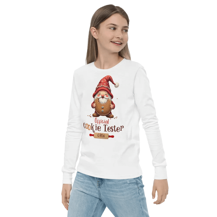 Official Cookie Tester Youth Long Sleeve Tee product image (3)