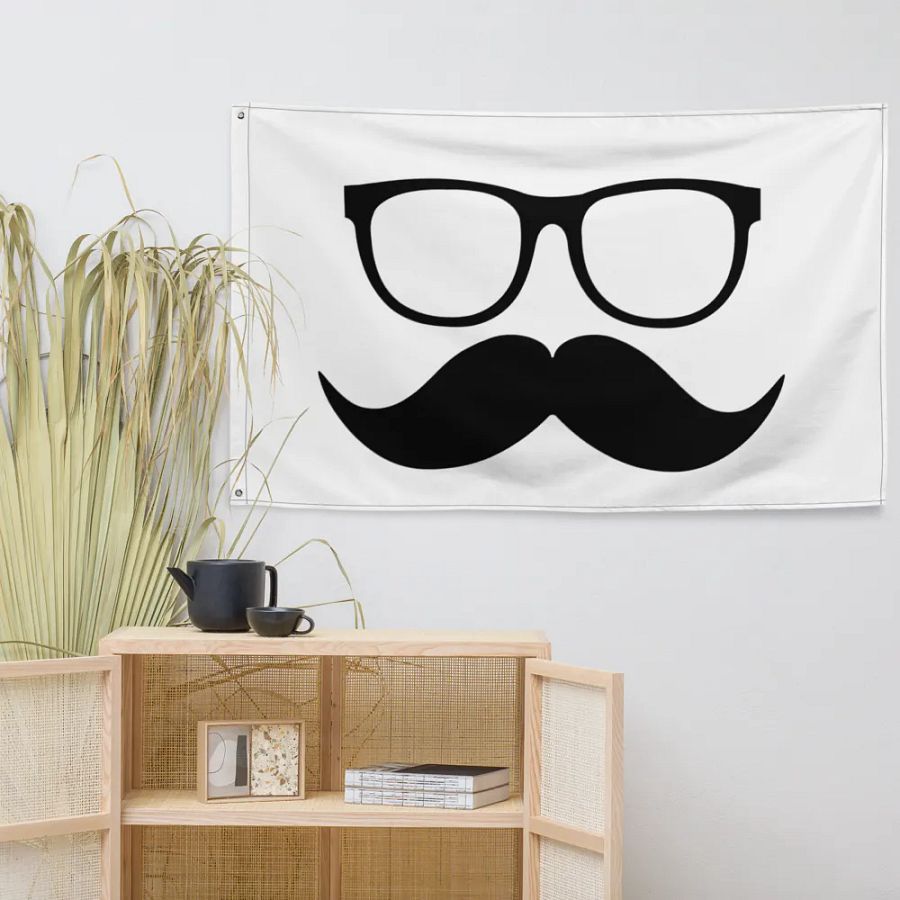 Black Moofstache Flag product image (7)