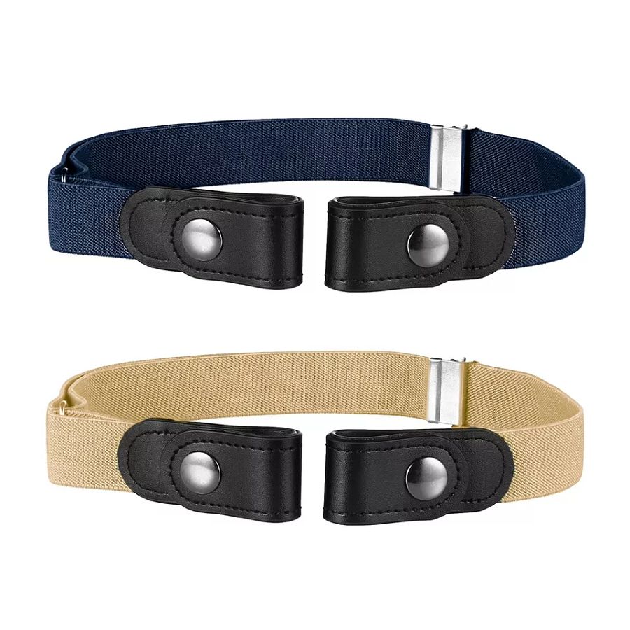 Buyless Fashion Kids Boys No Buckle Adjustable Belt Up to 30 In 2 Pack product image (1)