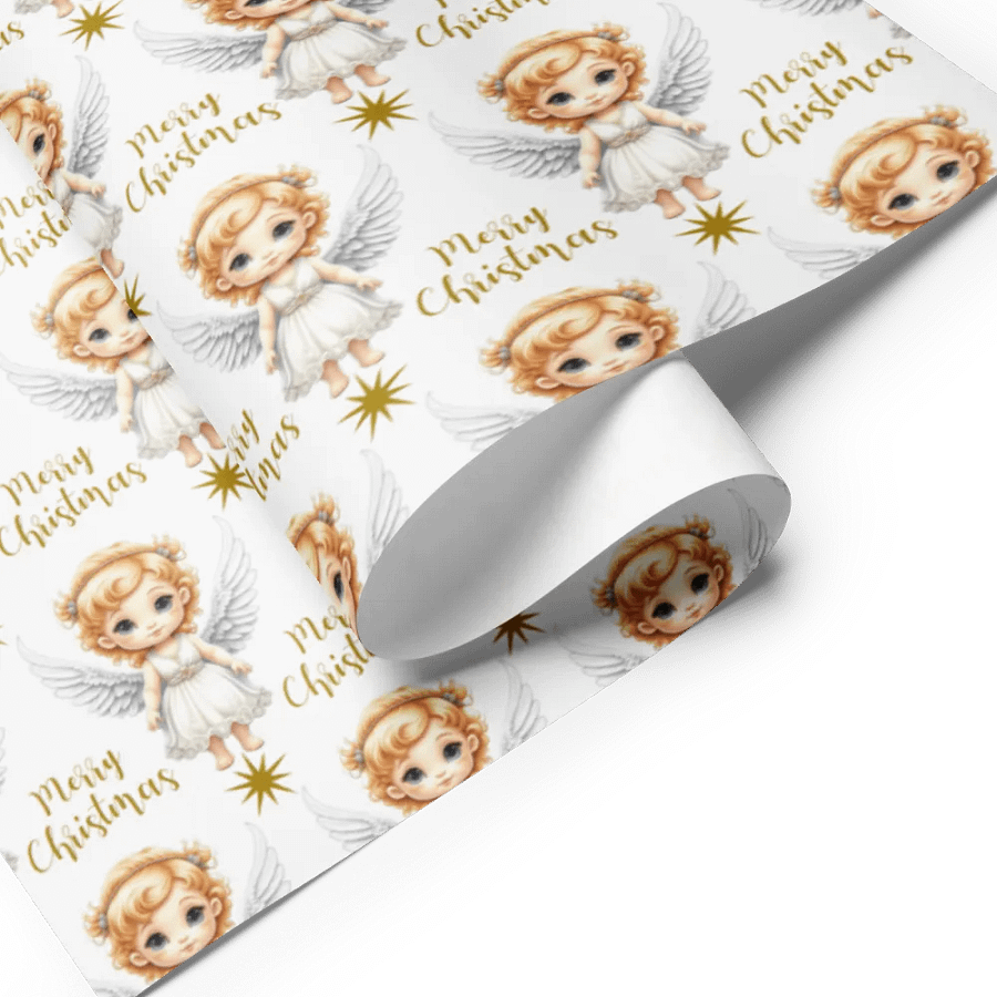 Merry Christmas Angel Gift Wrapping Paper 3 Sheet Set #1 product image (6)