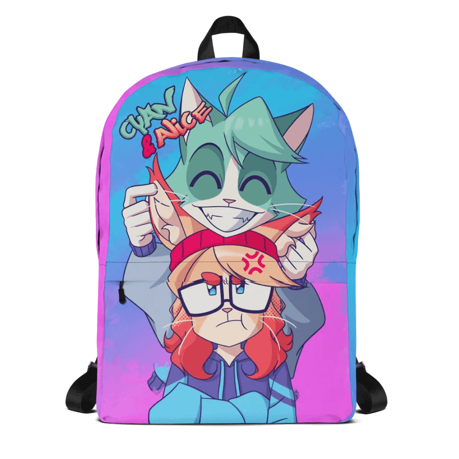 Cyan Teasing Alice's Ears All-Over Print Backpack product image (1)
