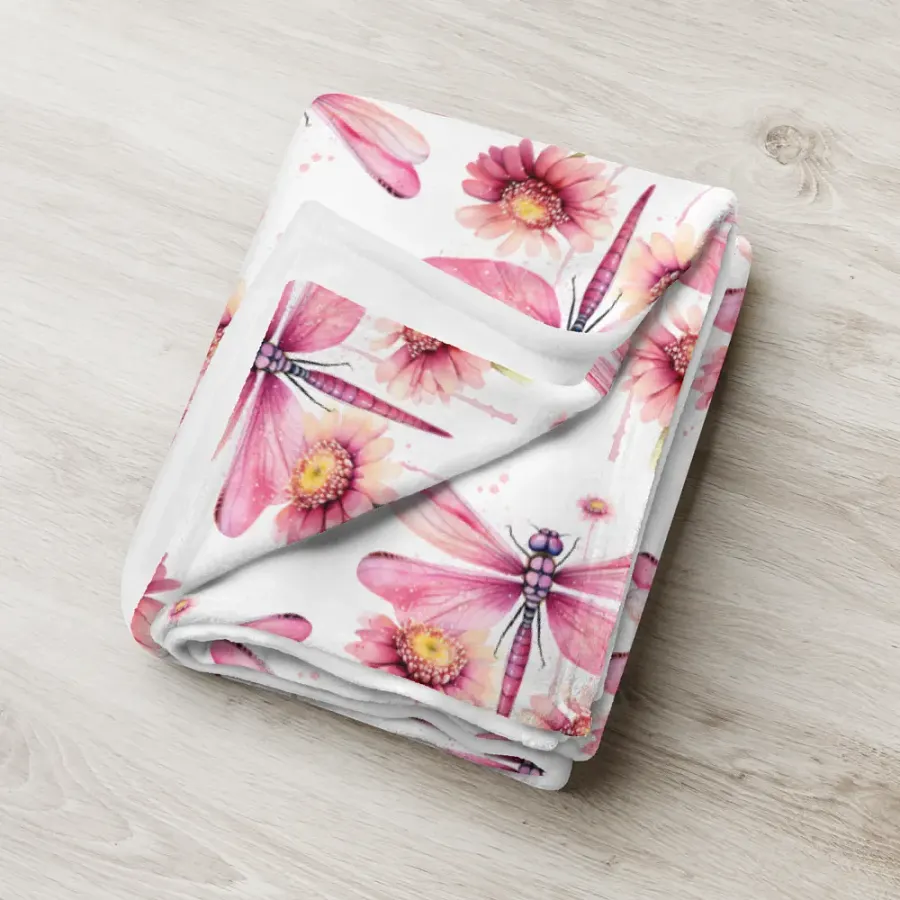 Pink Dragonfly Blanket product image (6)