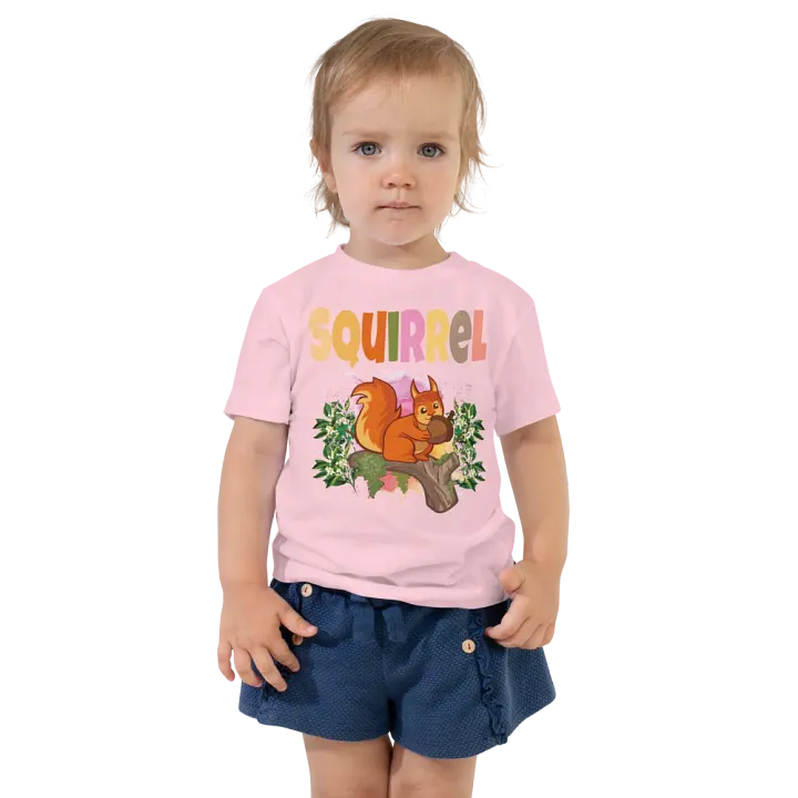 Squirrel Colorful Funny Cute Bella +Canvas Toddler T-Shirt – Funny Shirt, Best Gift for Kids product image (1)