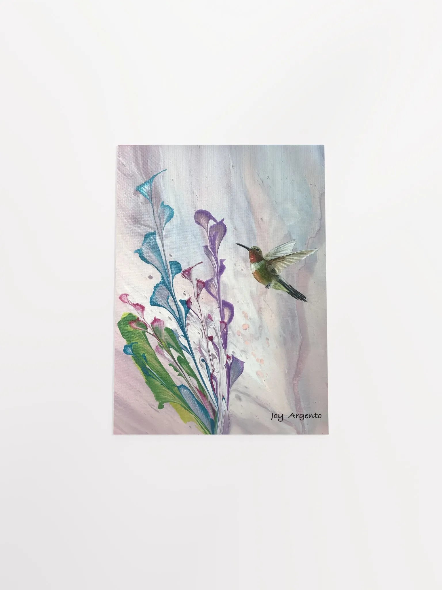 Hummingbird with Flowers Print product image (4)
