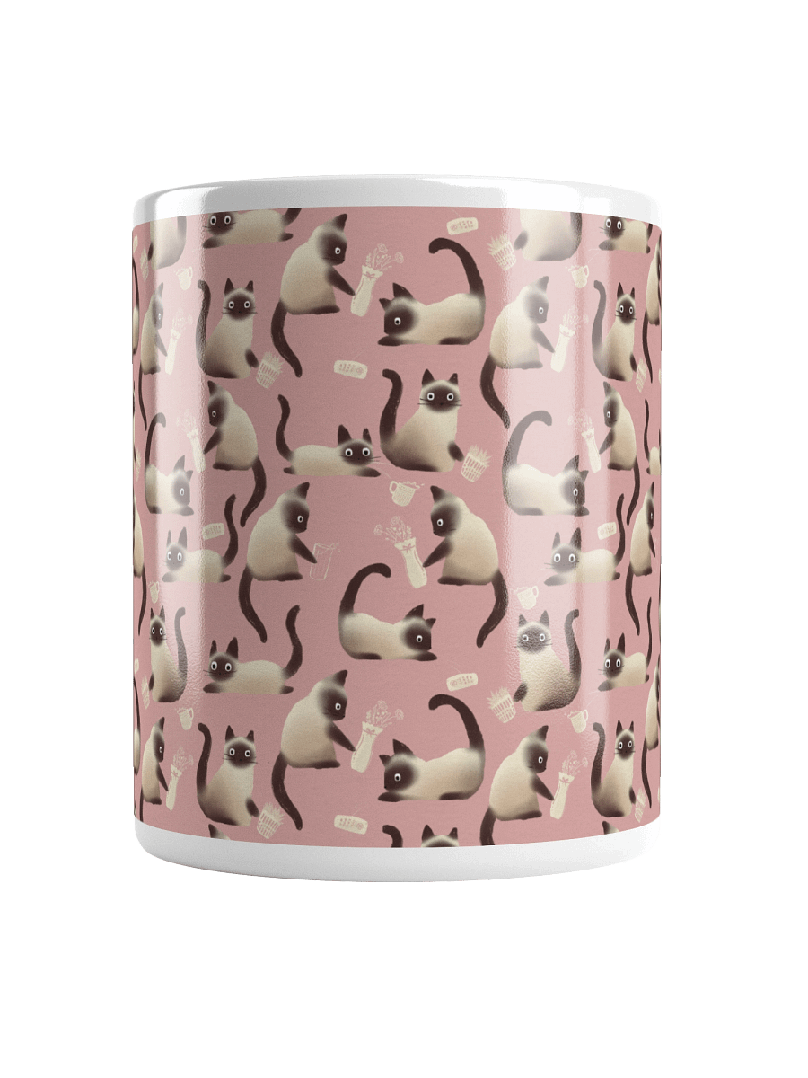 Bad Siamese Cats Knocking Stuff Over Mug, Pink product image (14)
