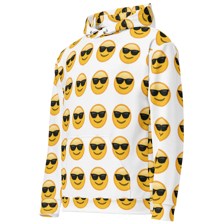 Cool Emoji - White - All-Over Print Recycled Unisex Hoodie product image (4)