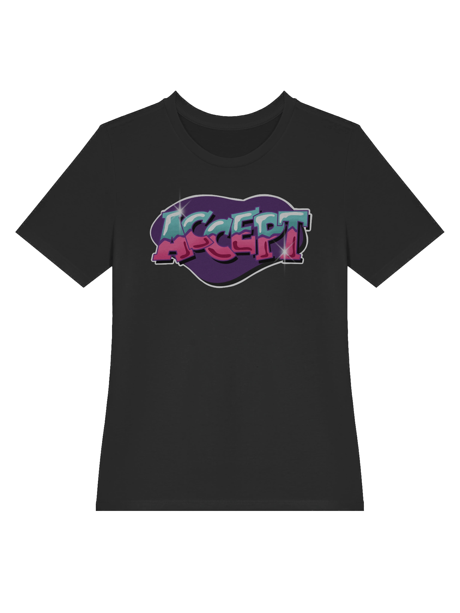 "ACCEPT" - Kawaiifiti Style - Women's Relaxed-fit T-Shirt (Dark) product image (6)