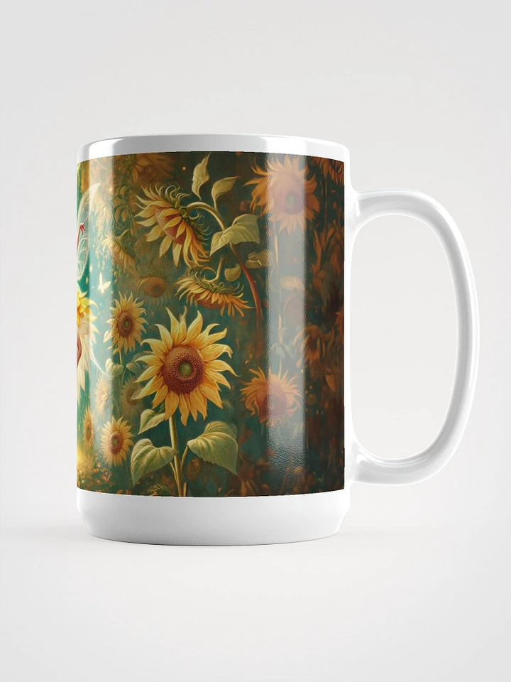 Enchanting Sunflower Fairy 15 oz Glossy White Mug product image (2)