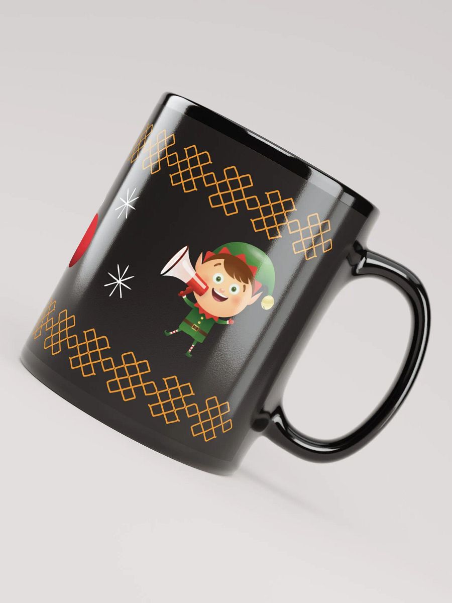 santa claus golden border shiny black mug product image (4)