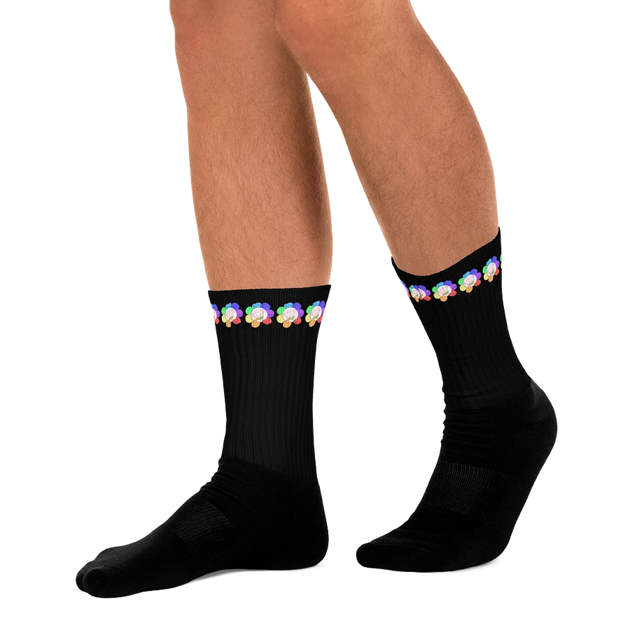 Black Flower Stripe Socks product image (10)
