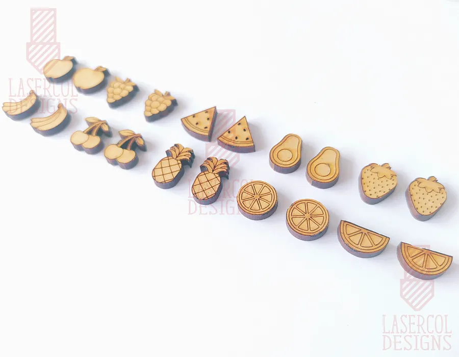 Fruits Cut Outs and Stud Earrings - Laser Cut Files product image (9)