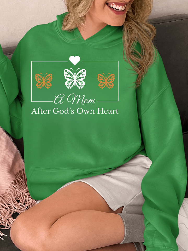 God`s Heart Mom, Gildan Hoodie. product image (1)