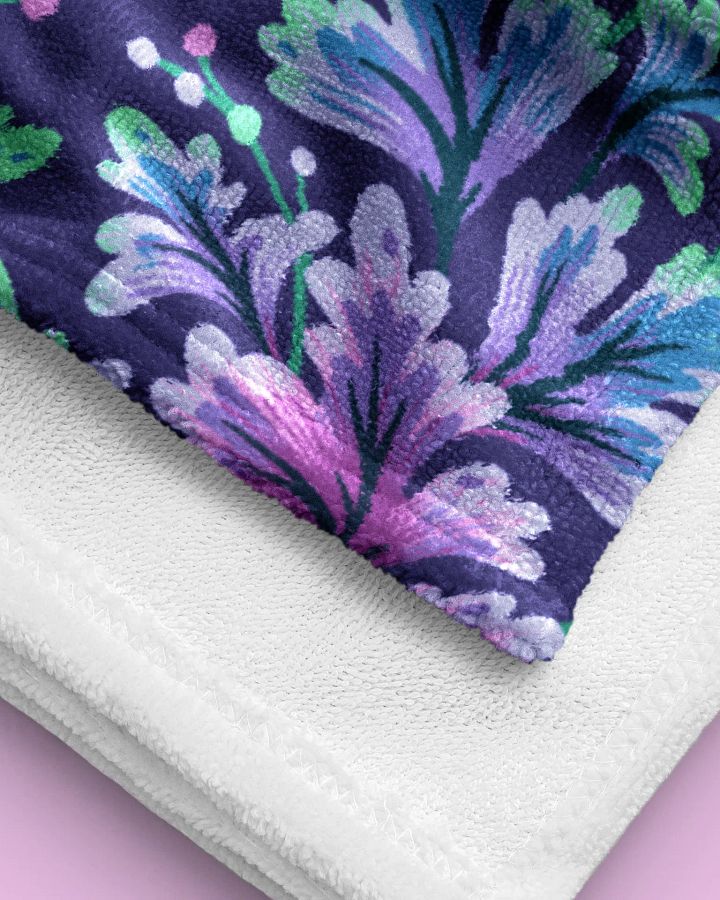 Beach Towel - Frilled Foliage / Purple & Teal product image (2)