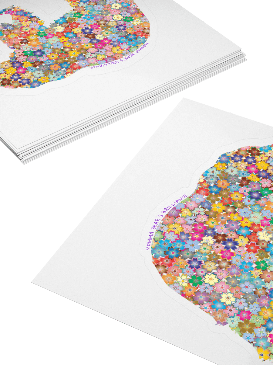 Floral Mama Bear Kiss Cut Sticker product image (4)