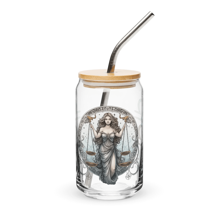 Libra Zodiac Glass Can Sipper product image (2)