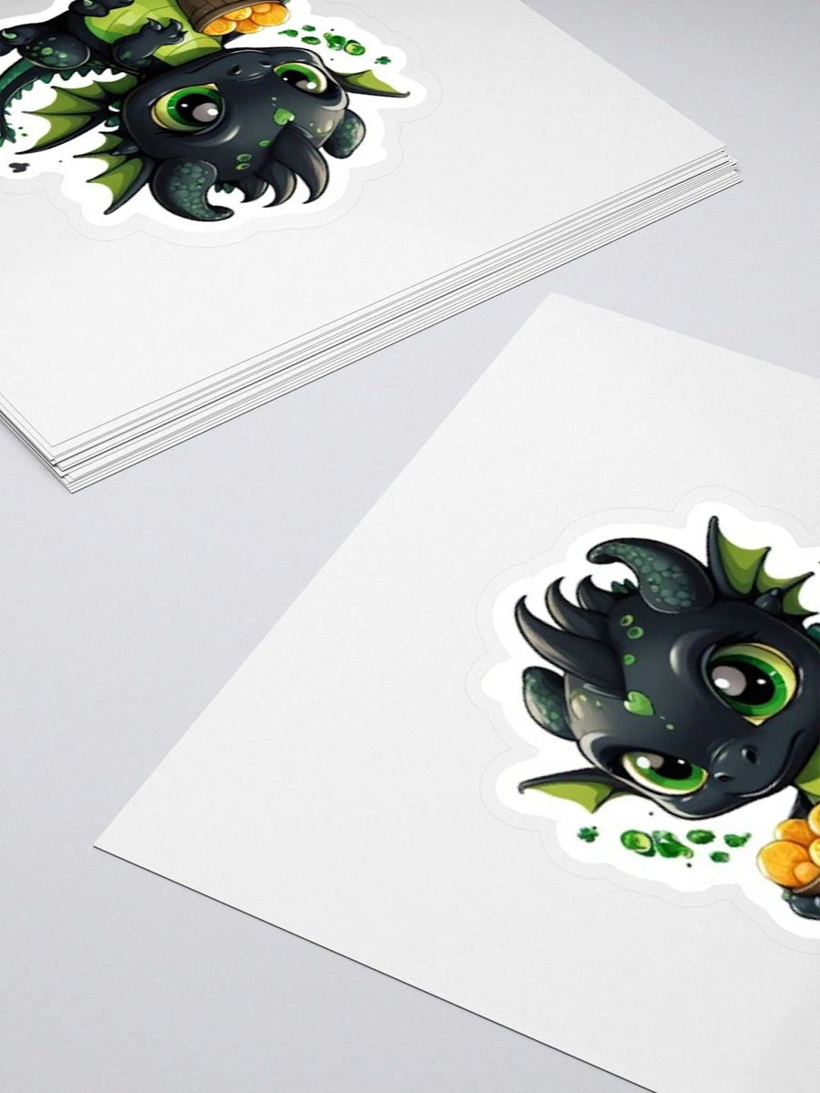 Cute Black and Green Baby Dragon V.3 Sticker product image (4)