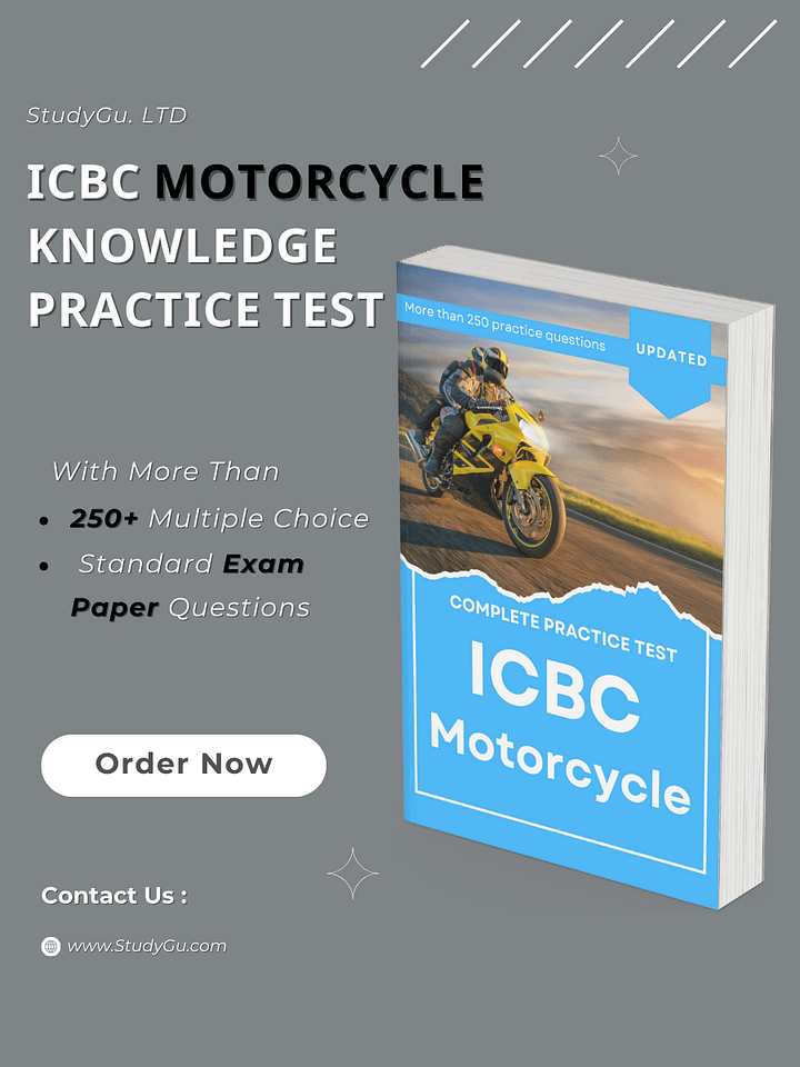 Complete ICBC Motorcycle Knowledge Practice Test product image (1)