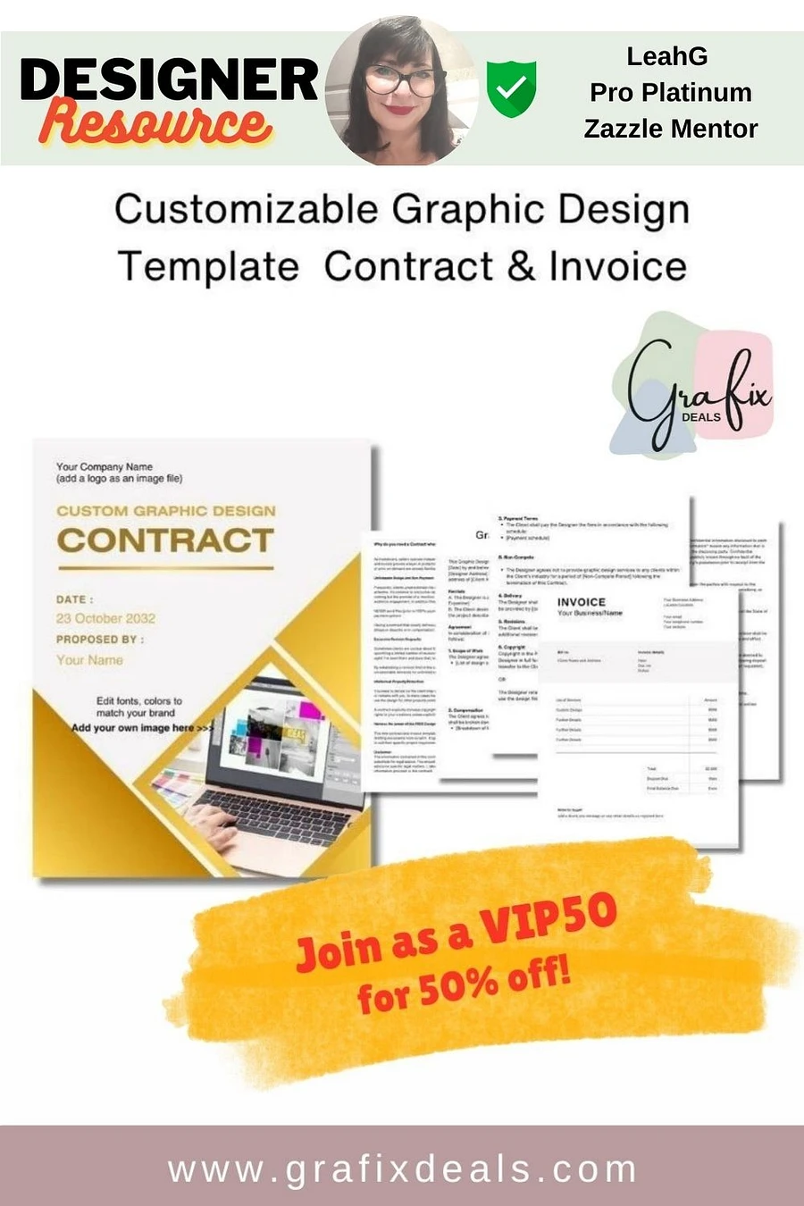 Graphic Designer Contract Template and Invoice - Digital Download product image (1)