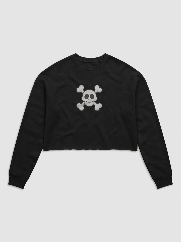 Smiling Skull and Crossbones Fleece Crop Sweatshirt product image (1)