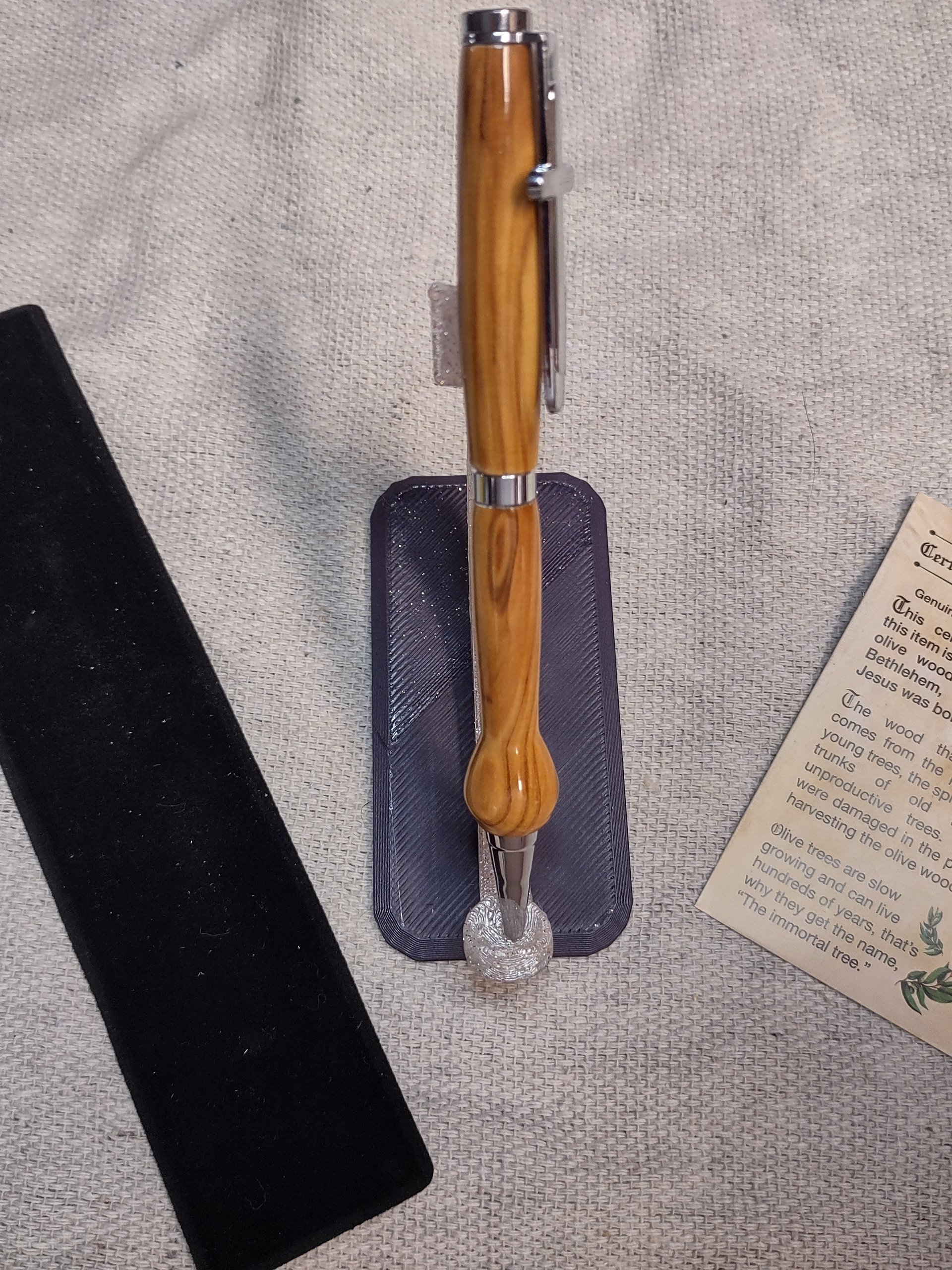 Handcrafted Bethlehem Olivewood Rollerball Pen – One of a Kind product image (1)